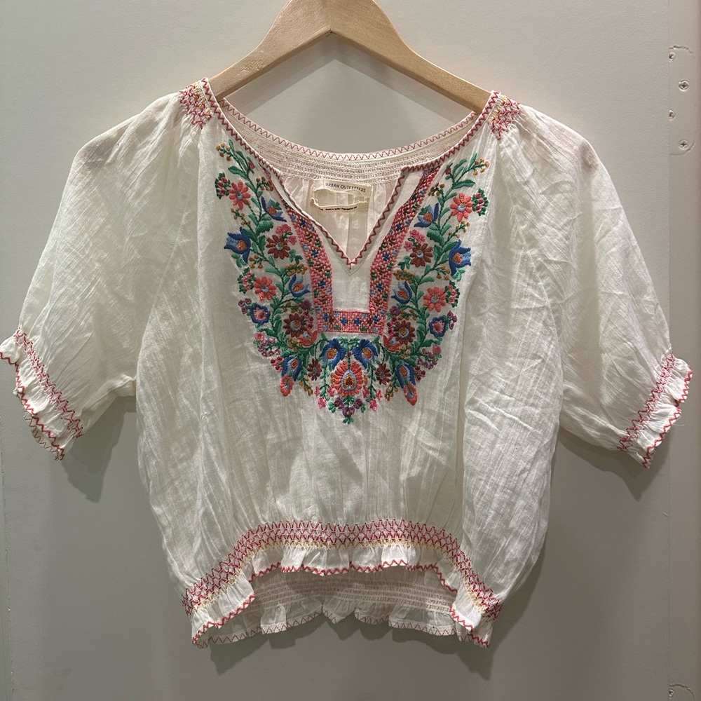 Urban Outfitters Flowy Embroidered Top